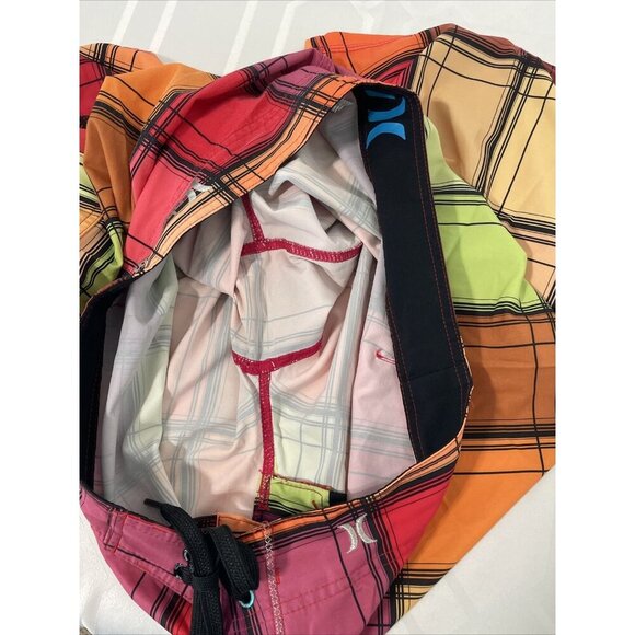 HURLEY Phantom Men's Sz 33 Orange Purple Red Stretch Board Shorts - Picture 8 of 9